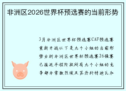 非洲区2026世界杯预选赛的当前形势
